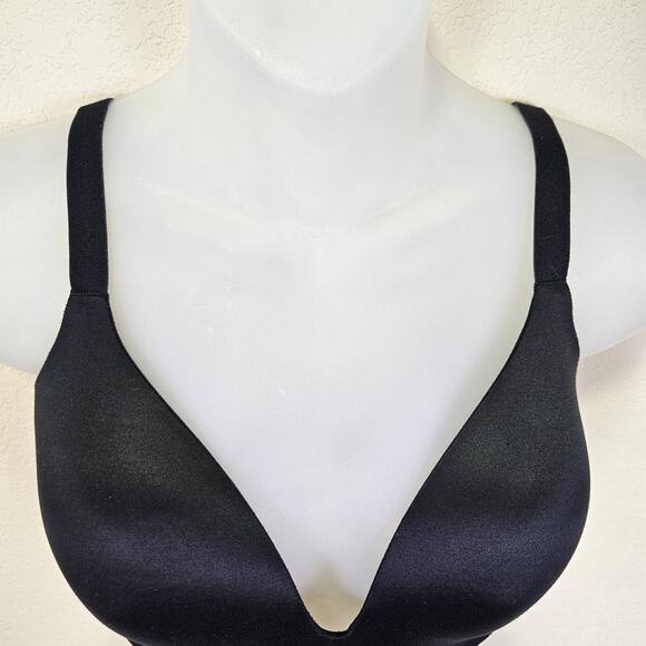 Victoria's Secret Semi Demi Bra 34D Black Satin Multi Way Straps Uplift Wireless - Picture 5 of 16